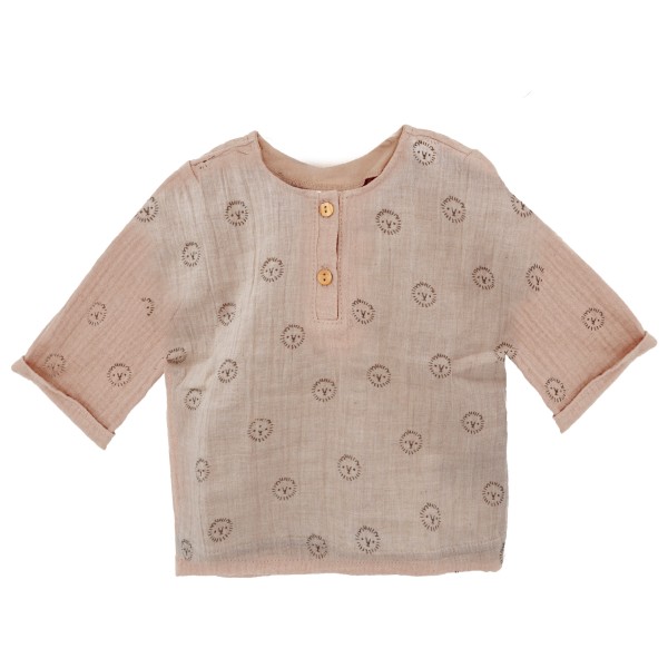 maximo - Baby Boy's Hemd 3/4 Arm Musselin Gr 62/68 beige/braun von maximo