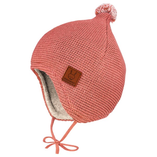 maximo - Baby-Mütze Ausgenäht mit Bommel - Mütze Gr 43 rosa/rot von maximo