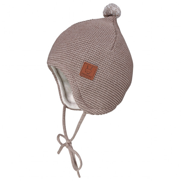 maximo - Baby-Mütze Ausgenäht mit Bommel - Mütze Gr 43;43 cm;45;45 cm braun;rosa/rot;türkis von maximo