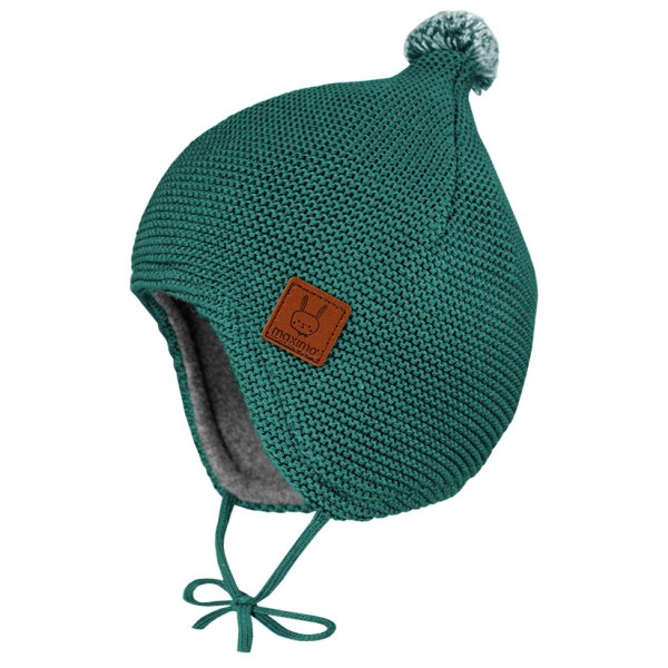 maximo - Baby-Mütze Ausgenäht mit Bommel - Mütze Gr 47 türkis von maximo