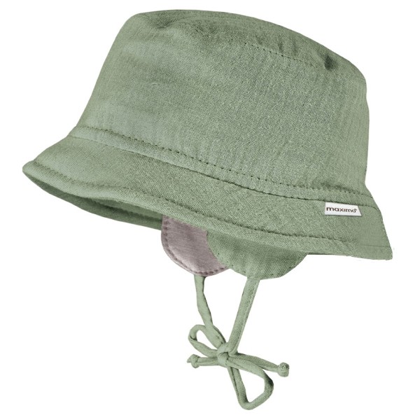 maximo - Baby's Hütchen Musselin Band Ohrenkl. Futter - Hut Gr 45 cm oliv von maximo