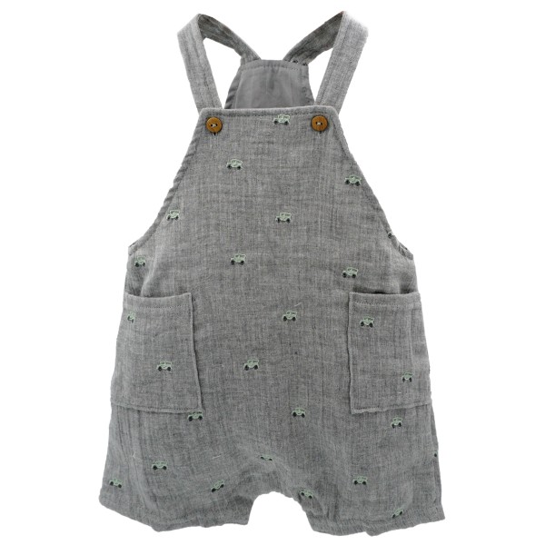 maximo - Baby's Latzshorts Musselin Futter Windelöffnung - Freizeithose Gr 86/92 grau von maximo
