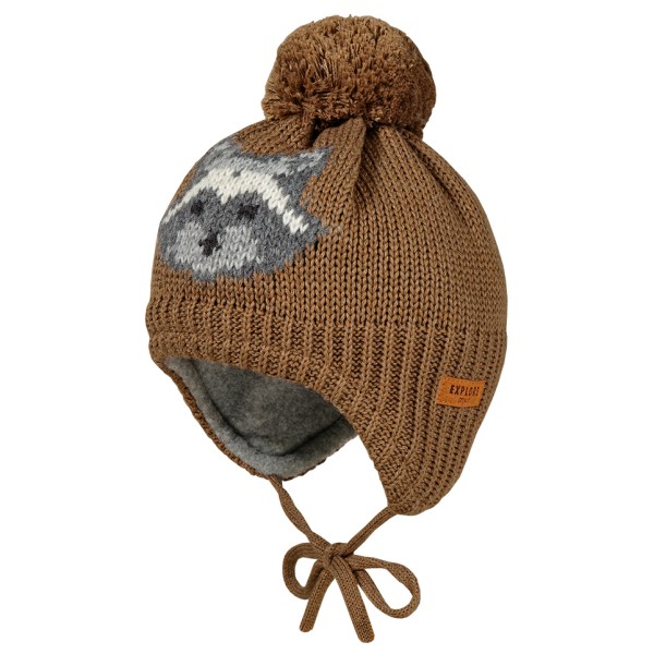 maximo - Boy-Mütze Waschbär ausgenäht mit Pompon und Futter - Mütze Gr 47 cm braun maximo - Boy-Mütze Waschbär ausgenäht mit Pompon und Futter - Mütze Gr 47 cm braun von maximo