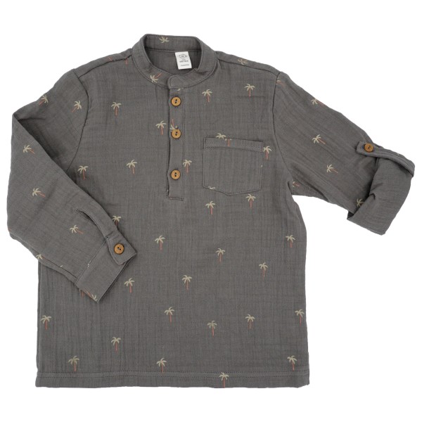maximo - Kid's Mini Boy Hemd L/S - Longsleeve Gr 122 grau von maximo