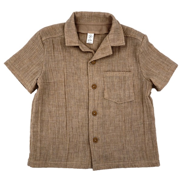 maximo - Kid's Mini Boy Hemd S/S Musselin - T-Shirt Gr 122/128 braun von maximo