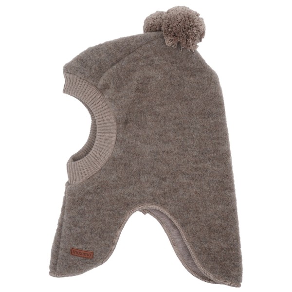 maximo - Kid's Mini-Schlupfmütze Zipfel und Pompons Fleece - Mütze Gr 47 cm;49 cm;53 cm grau;rosa/braun von maximo