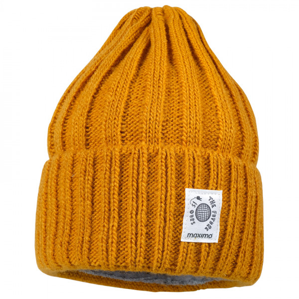 maximo - Kid's Mütze gerippt mit Umschlag - Mütze Gr 51;55;55 cm oliv;orange von maximo