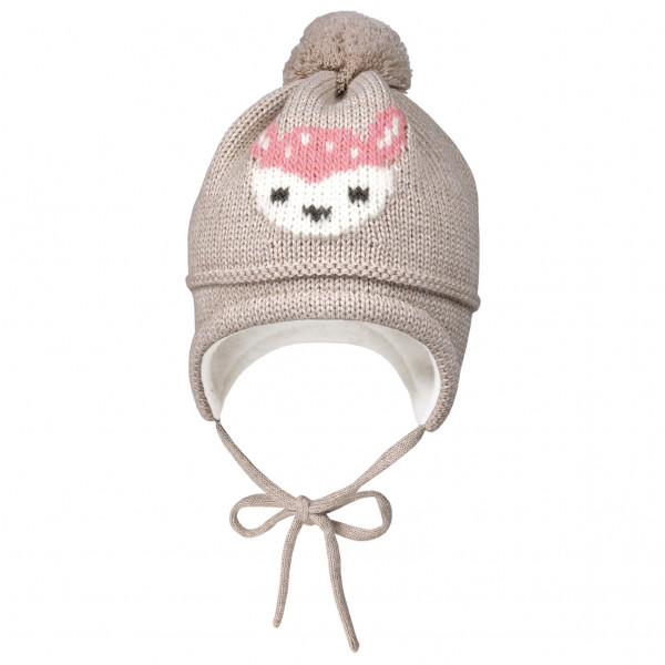 maximo - Mini Girl-Mütze Intarsia Reh - Mütze Gr 49-51 cm grau von maximo