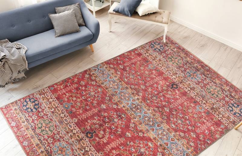 me gusta Teppich »Faye 325«, rechteckig, 6 mm Höhe, Flachgewebe, gedrucktes Motiv, Wohnzimmer, Esszimmer von me gusta