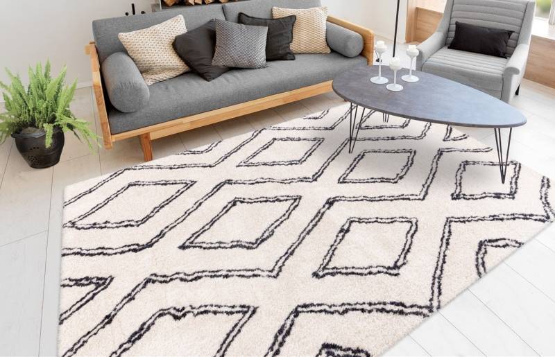 me gusta Teppich »Orlando 225«, rechteckig, 27 mm Höhe, Weicher Hochflorteppich, dezent gestaltet,Fussbodenheizung geeignet von me gusta