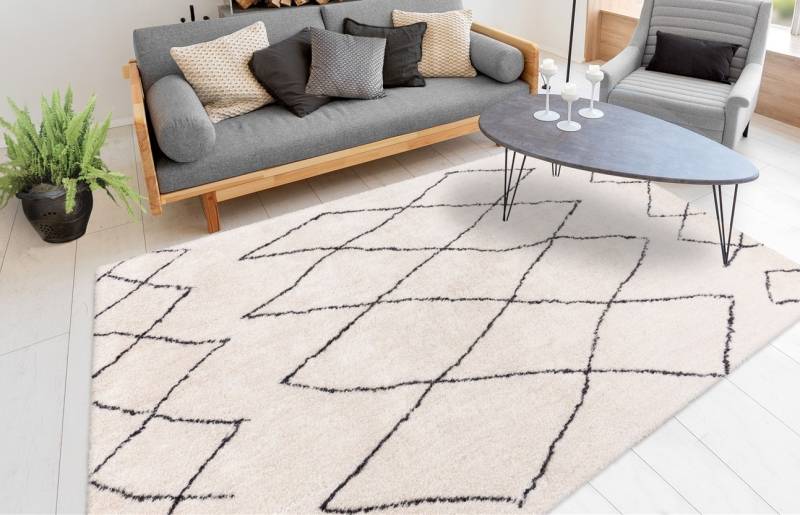 me gusta Teppich »Orlando 425«, rechteckig, 27 mm Höhe, Weicher Hochflorteppich, dezent gestaltet,Fussbodenheizung geeignet von me gusta