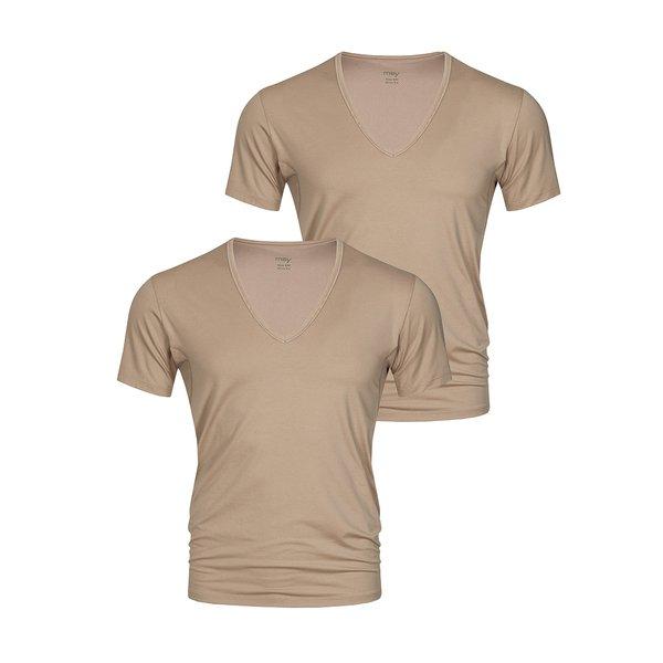 2er Pack Dry Cotton - Unterhemd Shirt Kurzarm Herren Beige 3XL