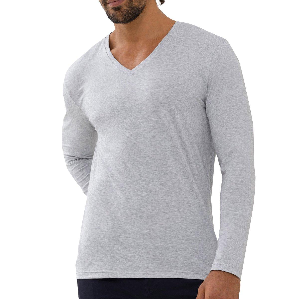 Dry Cotton - Unterhemd Shirt Langarm Herren Grau S von mey