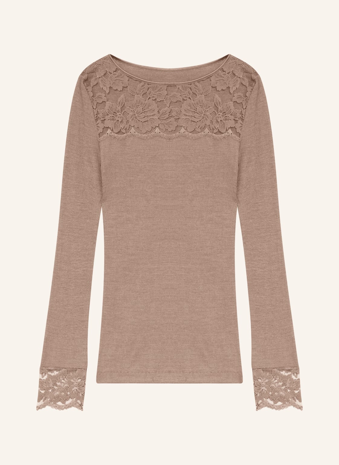 Mey Schlafshirt Serie Wool Love Aus Merinowolle Mit Seide beige von mey