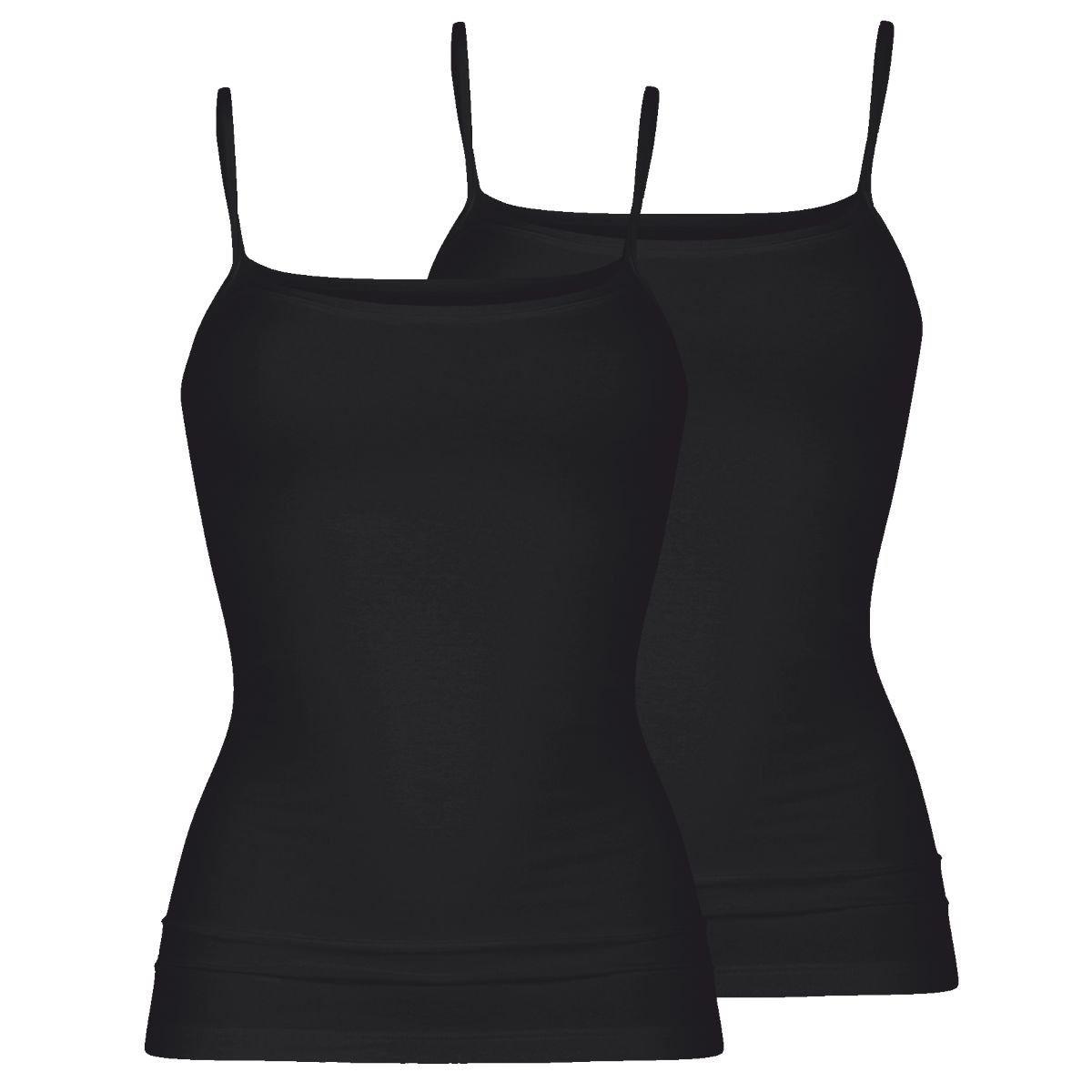 2er Pack Organic - Spaghetti Top Damen Schwarz L von mey