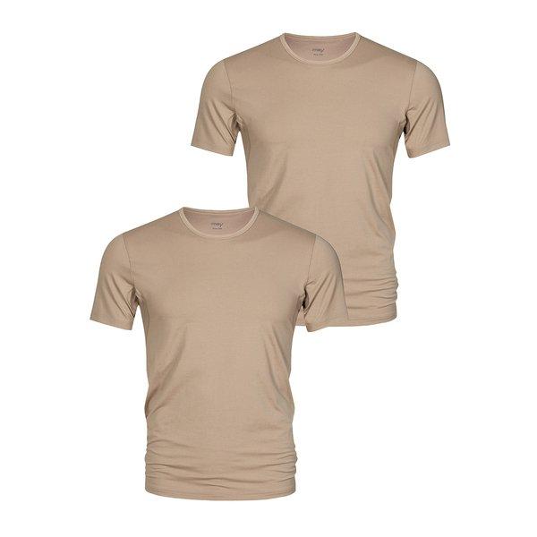 2er Pack Dry Cotton - Unterhemd Shirt Kurzarm Herren Beige M von mey