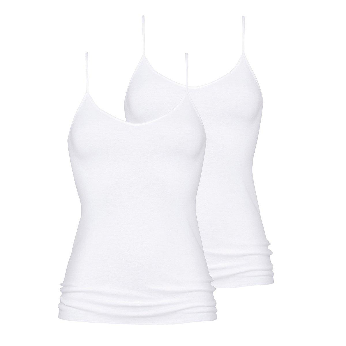 2er Pack Noblesse - Spaghetti Top Damen Weiss S von mey