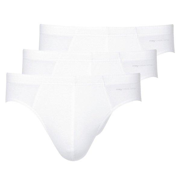 3er Pack Casual Cotton - Slip Unterhose Herren Weiss XL von mey