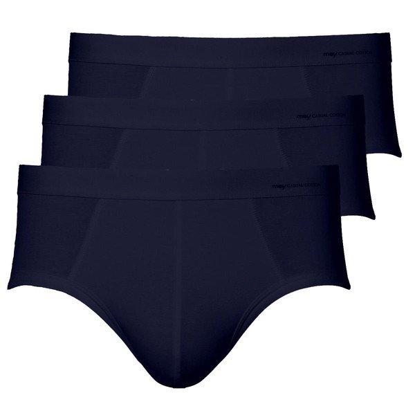 3er Pack Casual Cotton - Slip Unterhose Herren Blau XL von mey