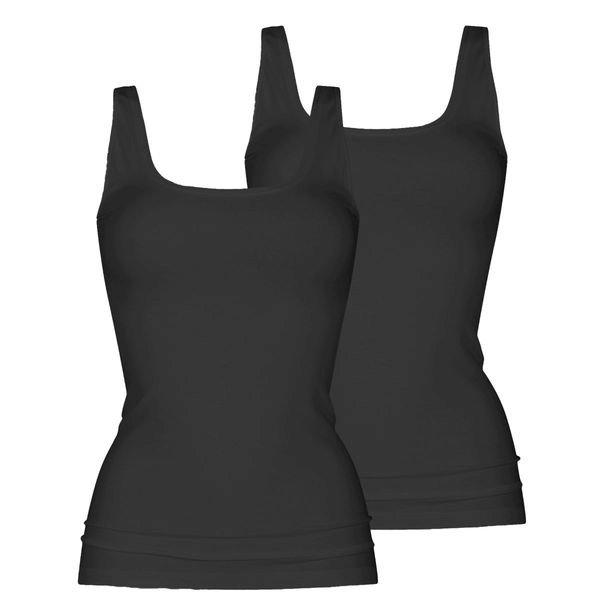 2er Pack Organic - Unterhemd Tanktop Damen Schwarz XL von mey