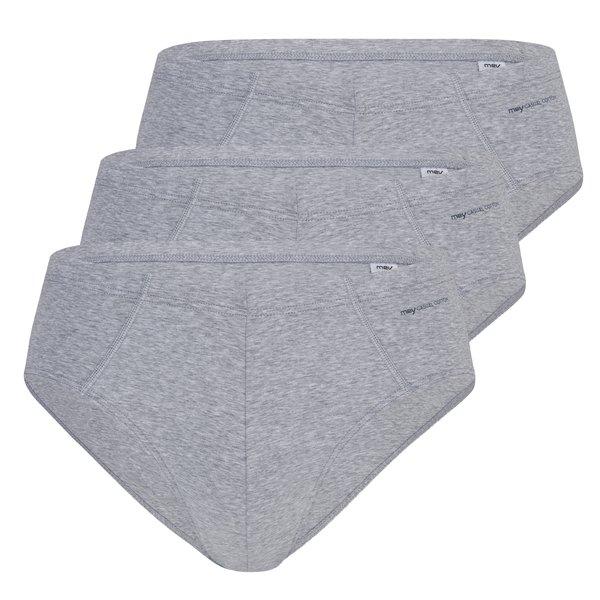 3er Pack Casual Cotton - Slip Unterhose Herren Grau XL von mey