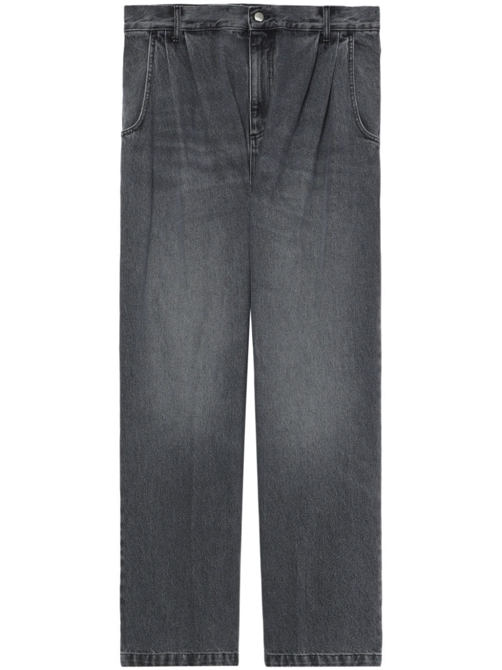 mfpen pleat-detailing cotton straight-leg jeans - Grey von mfpen