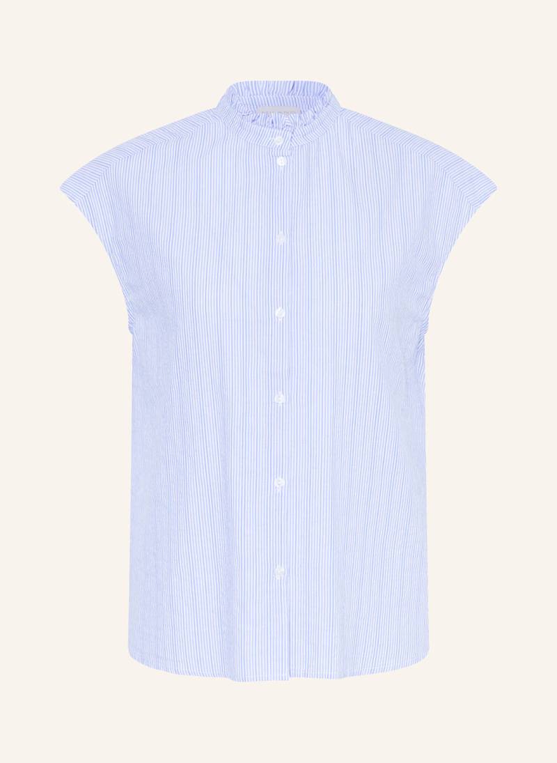 Milano Italy Bluse Mit Rüschen blau von milano italy