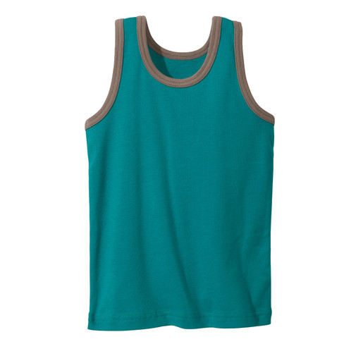 Unterhemd Jungen, smaragd 110/116 von Waschbär