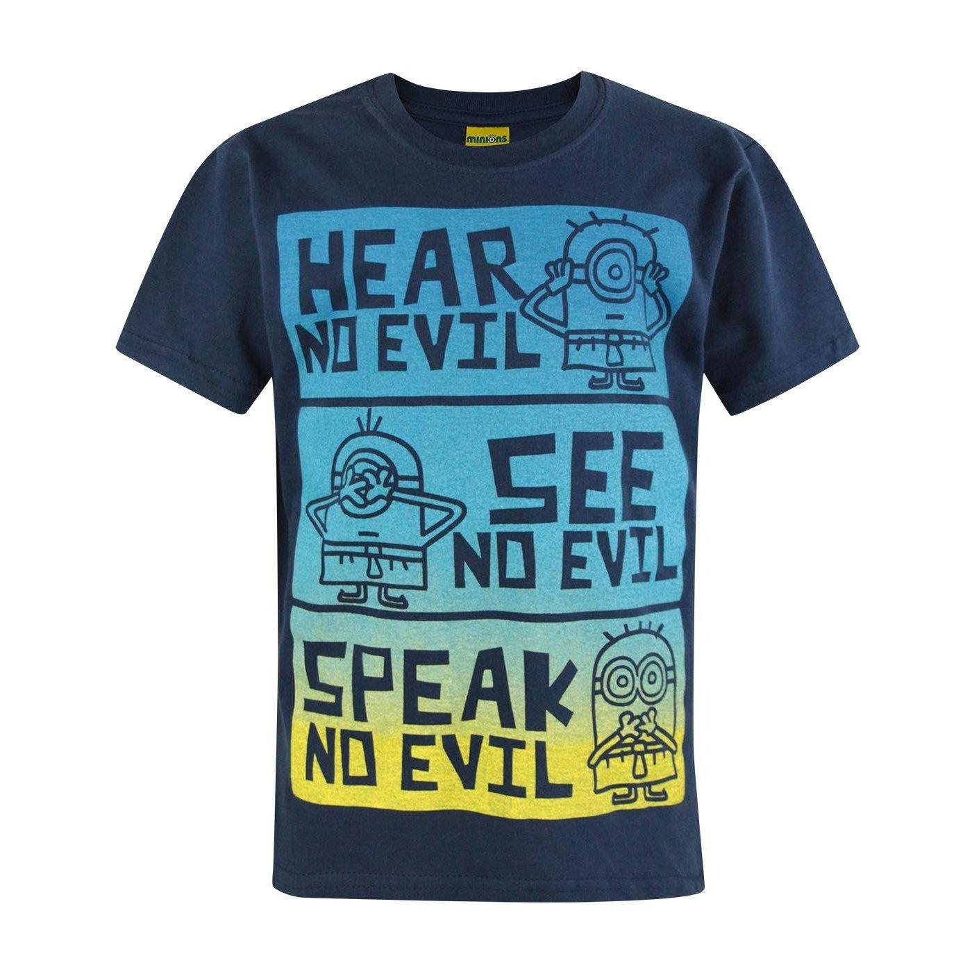 Offizielles No Evil Tshirt Jungen Blau 116 von minions