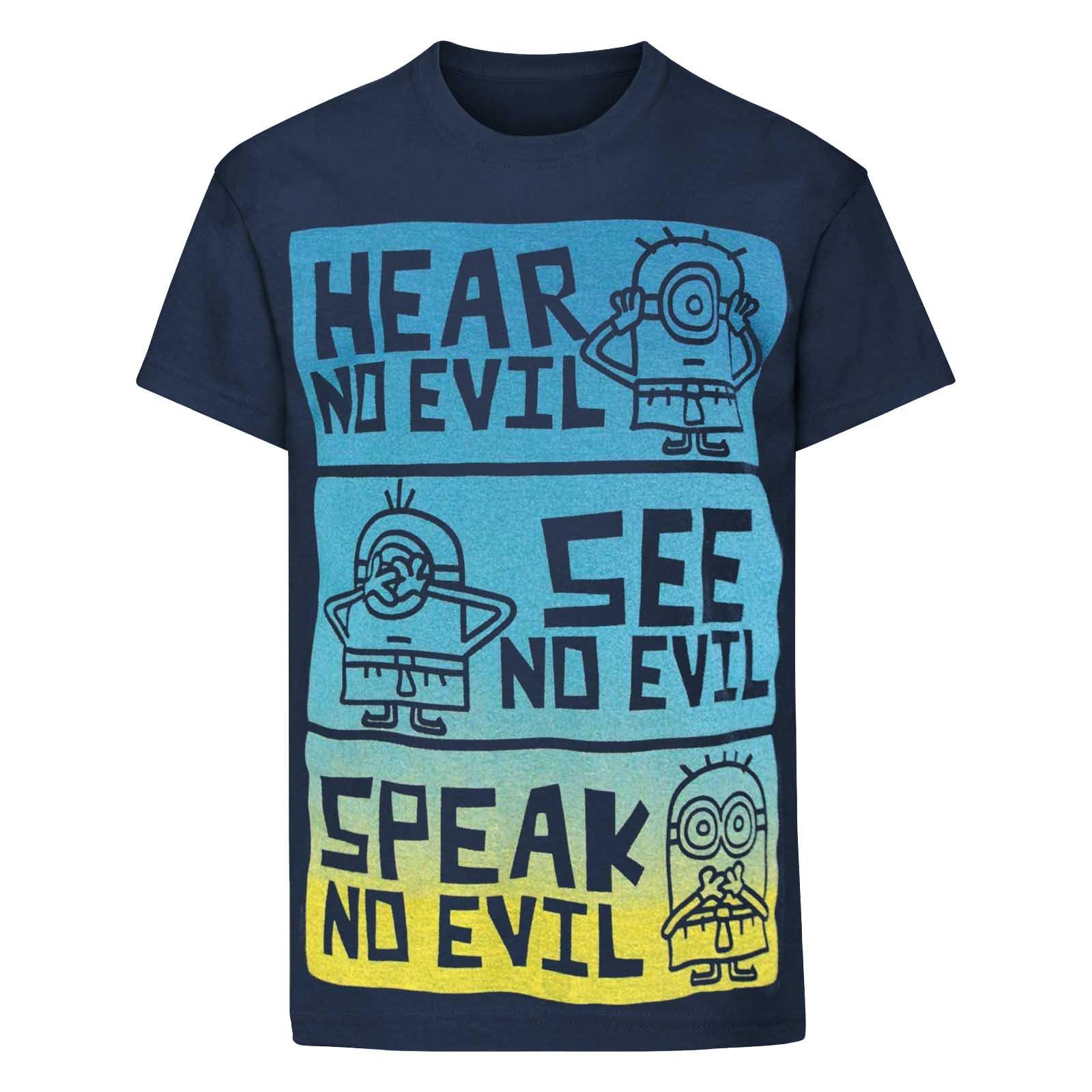 Offizielles No Evil Tshirt Jungen Blau 164 von minions