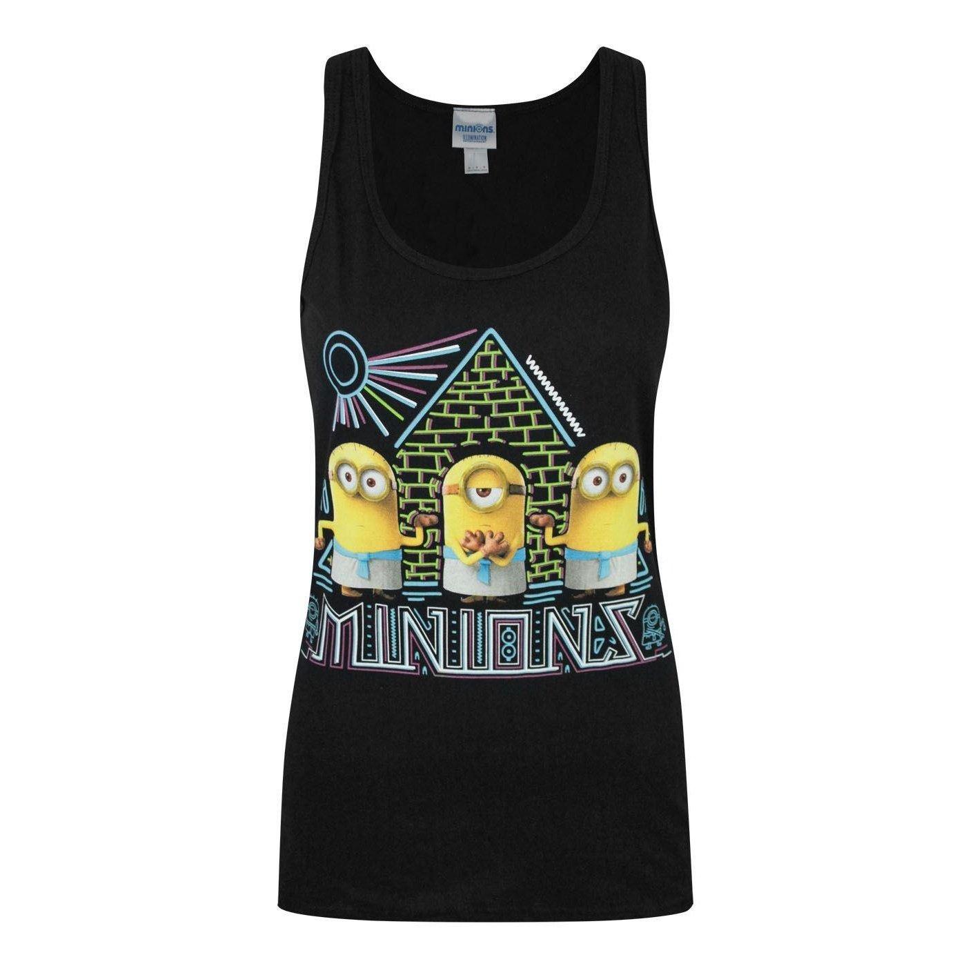 Tanktop Mit Motiv Und Pyramiden Damen Schwarz XXL von minions