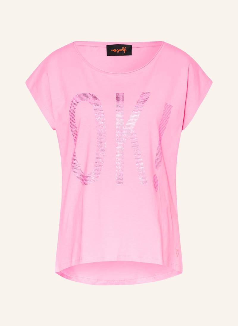 Miss Goodlife T-Shirt Mit Schmucksteinen rosa von miss goodlife
