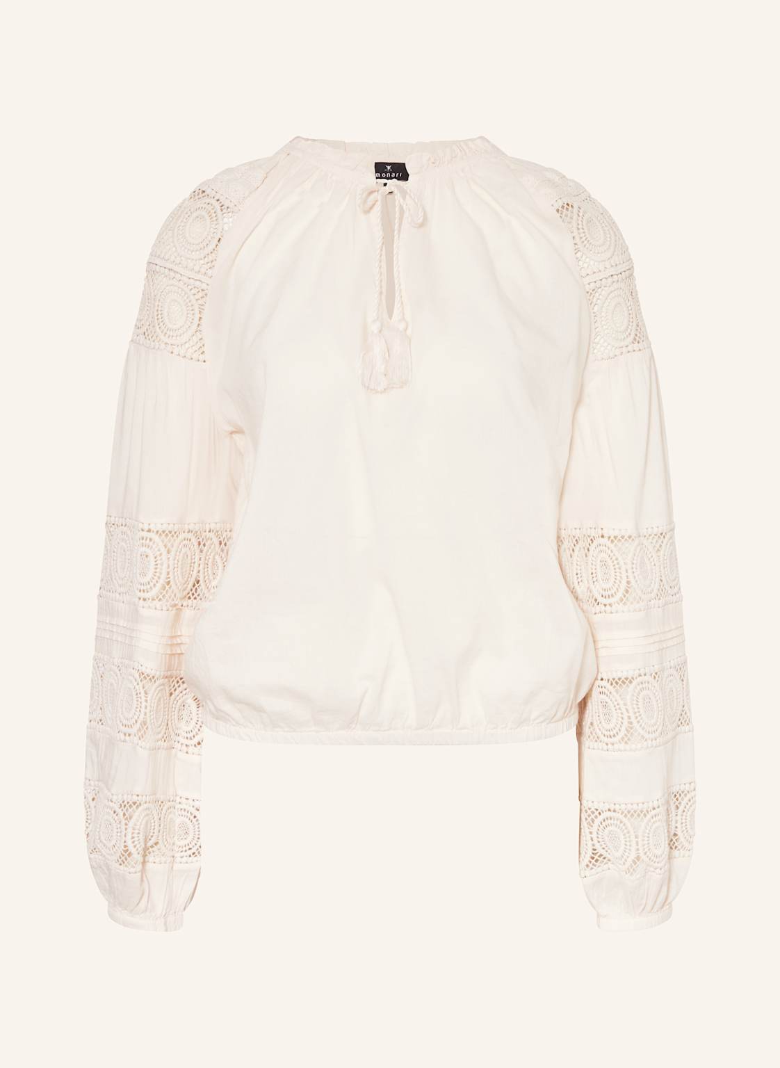 Monari Bluse Mit Lochspitze Und Rüschen beige Monari Bluse Mit Lochspitze Und Rüschen beige von monari