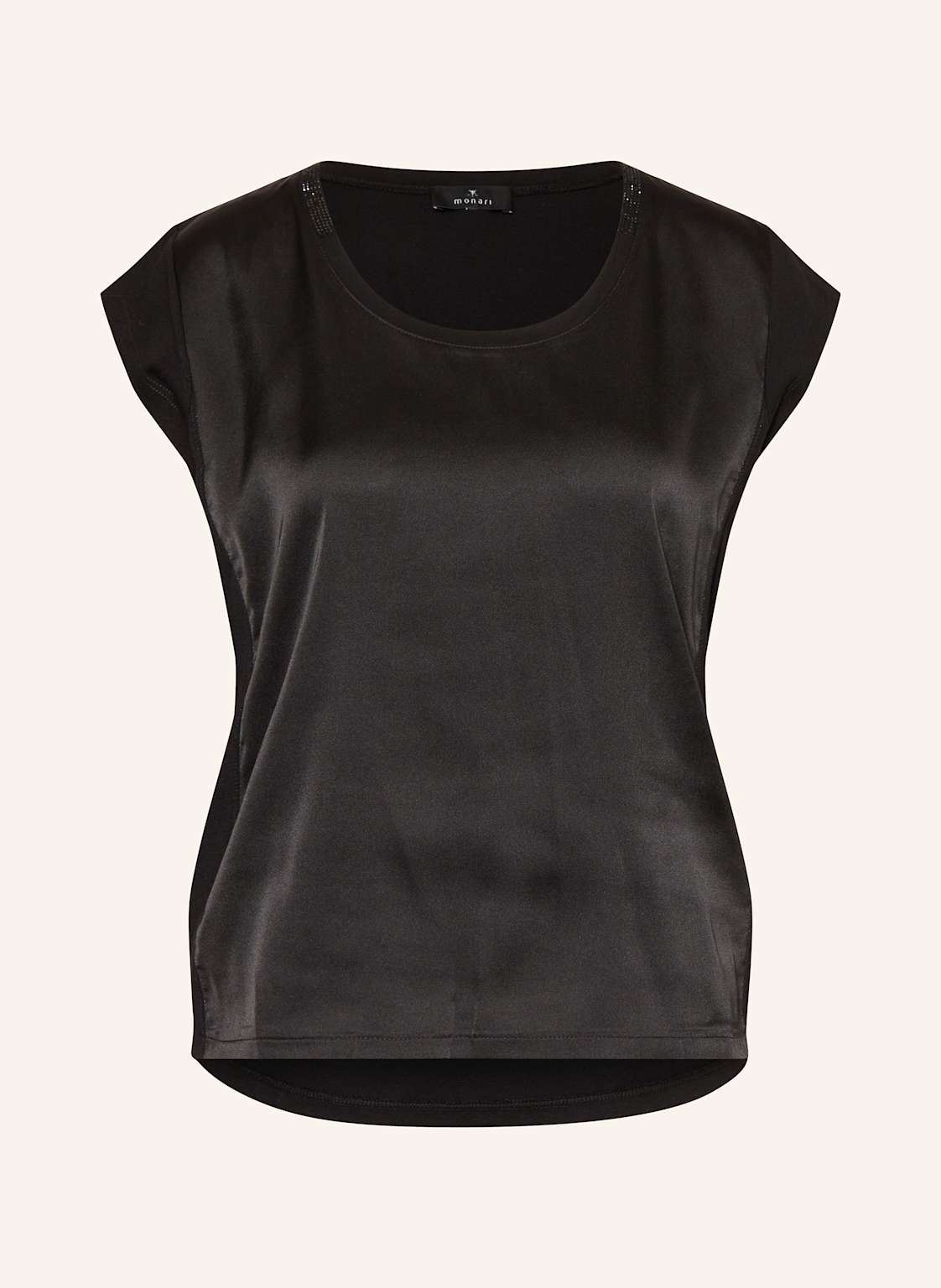 Monari Blusenshirt Im Materialmix Mit Schmucksteinen schwarz Monari Blusenshirt Im Materialmix Mit Schmucksteinen schwarz von monari
