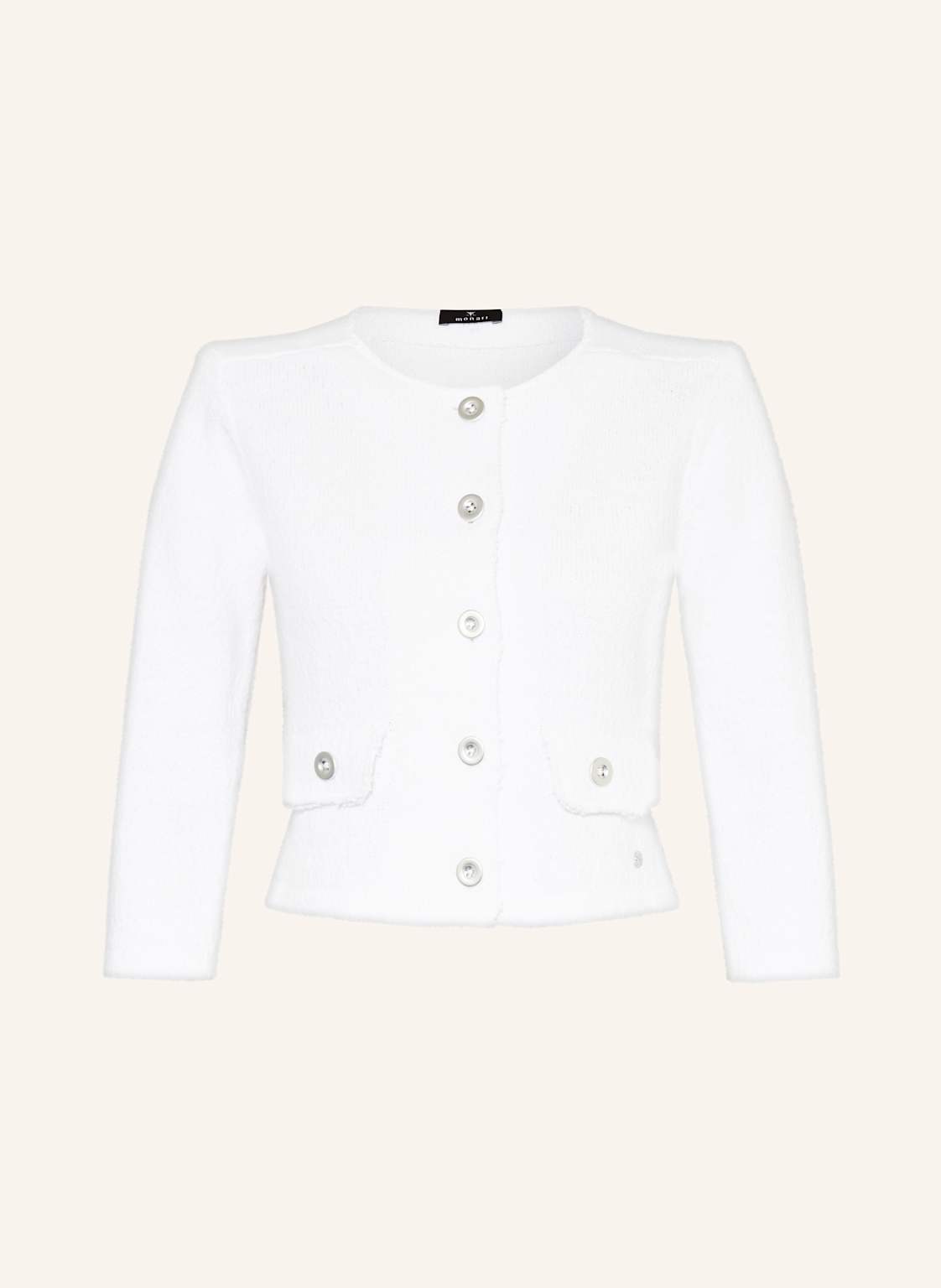 Monari Bouclé-Strickjacke weiss von monari