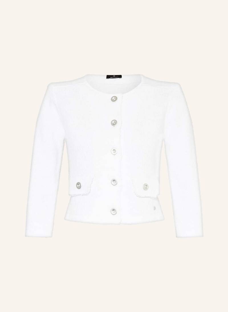 Monari Bouclé-Strickjacke weiss von monari