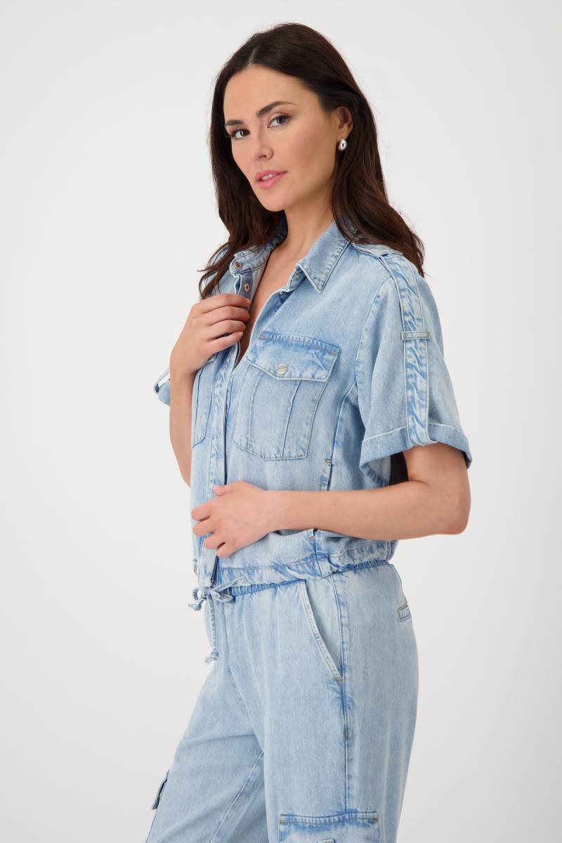 Monari Jeansblazer »Jacke Lyocell«, Mit Rundhalsausschnitt von monari