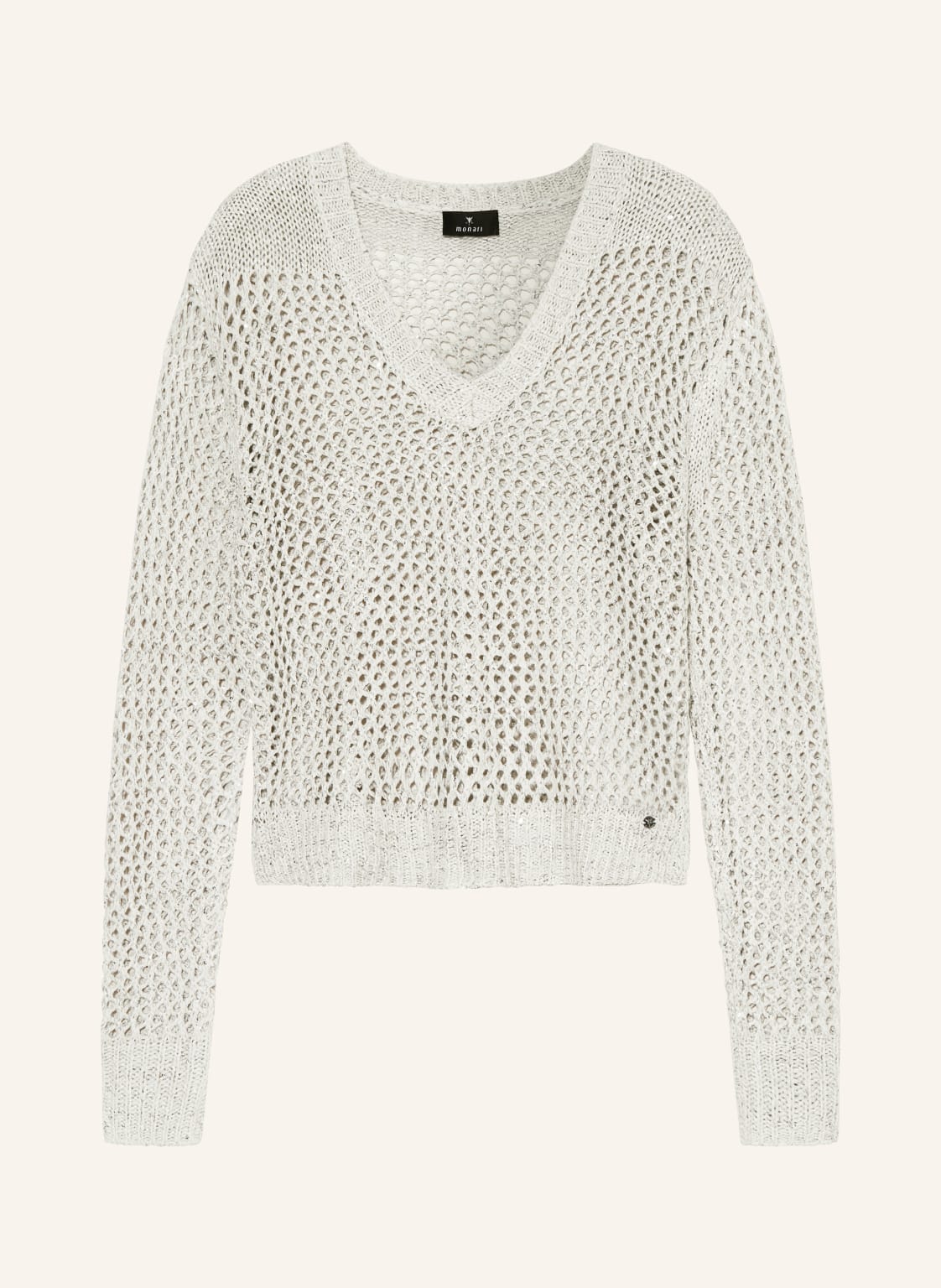 Monari Pullover Mit Pailletten weiss von monari