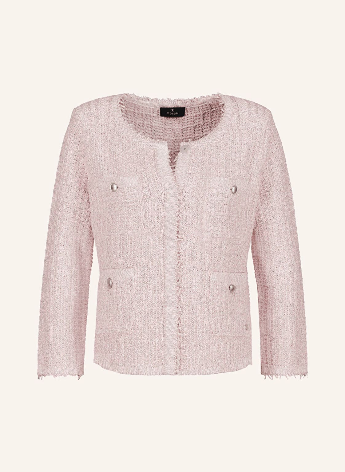 Monari Strickjacke Mit Glitzergarn rosa von monari