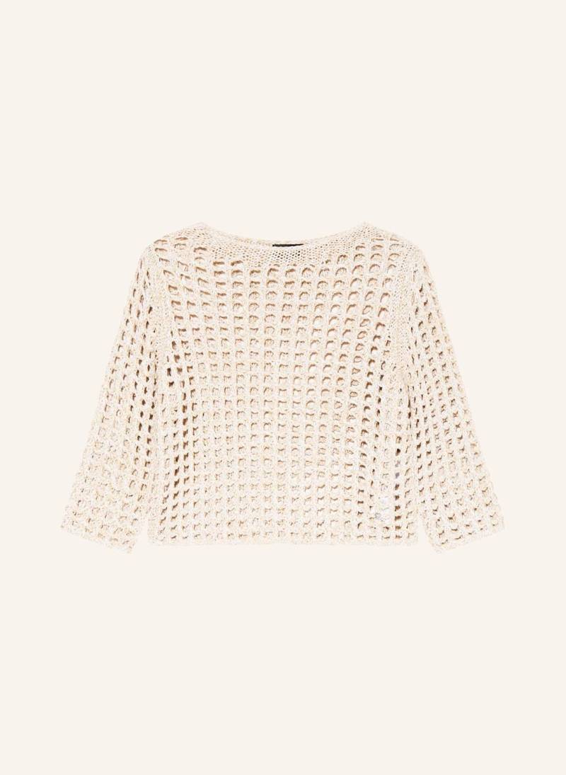 Monari Strickshirt Mit Glitzergarn braun von monari