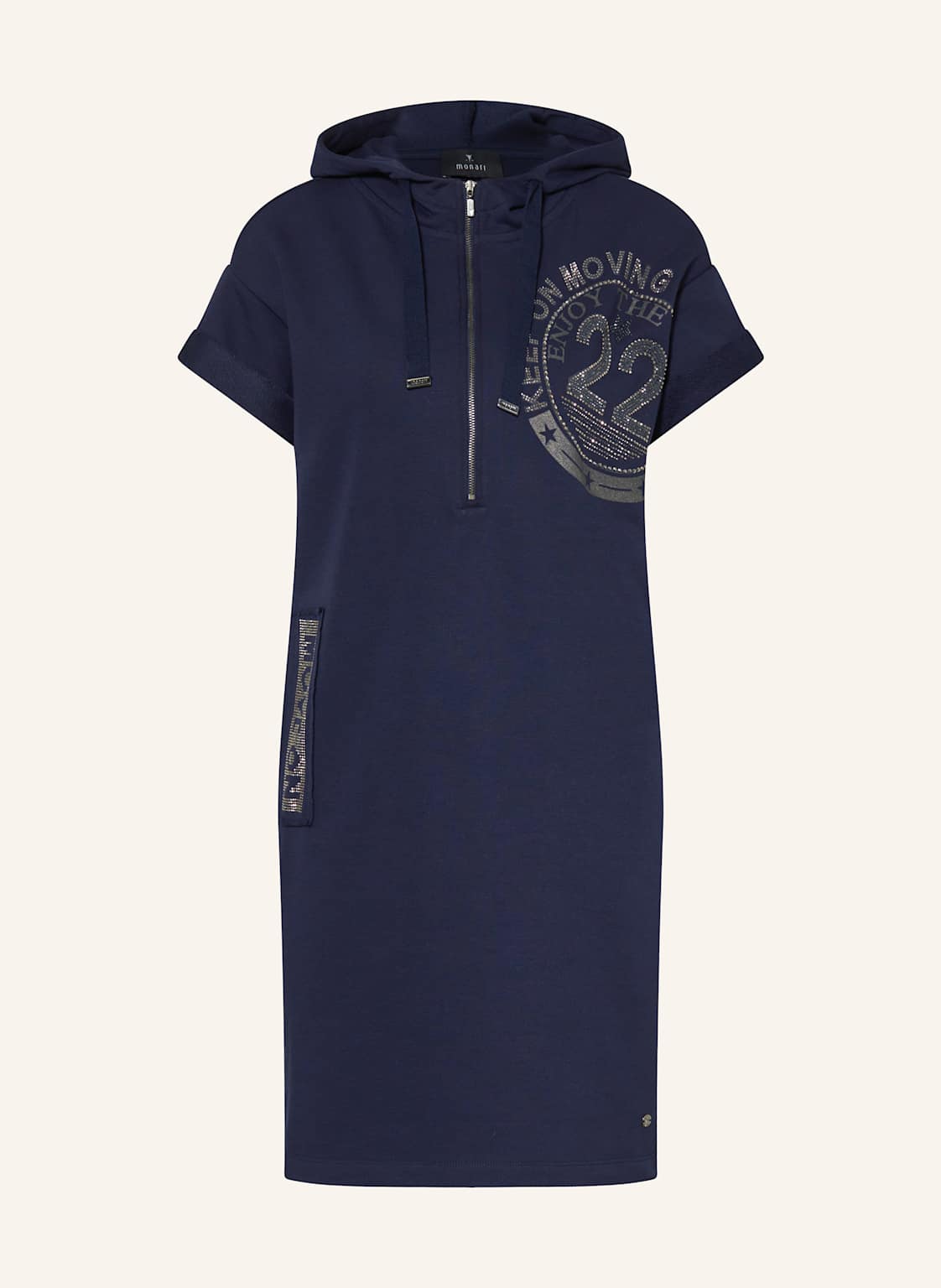 Monari Sweatkleid Mit Schmucksteinen blau Monari Sweatkleid Mit Schmucksteinen blau von monari