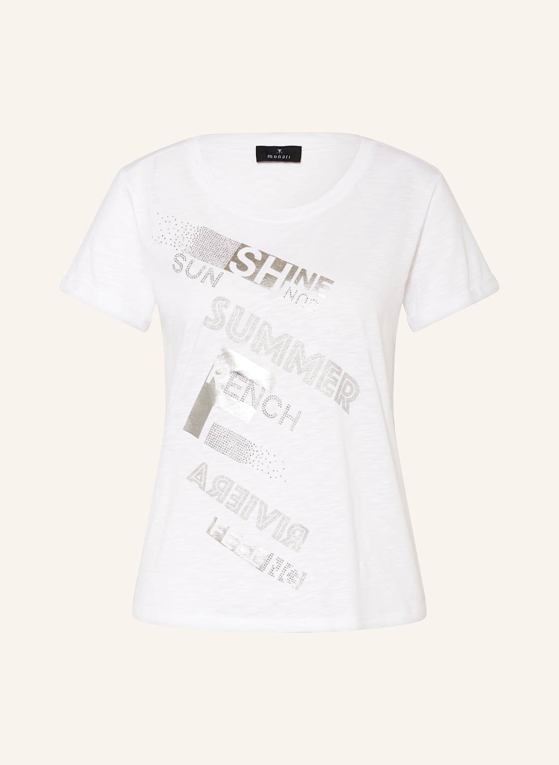 Monari T-Shirt Mit Schmucksteinen beige Monari T-Shirt Mit Schmucksteinen beige von monari