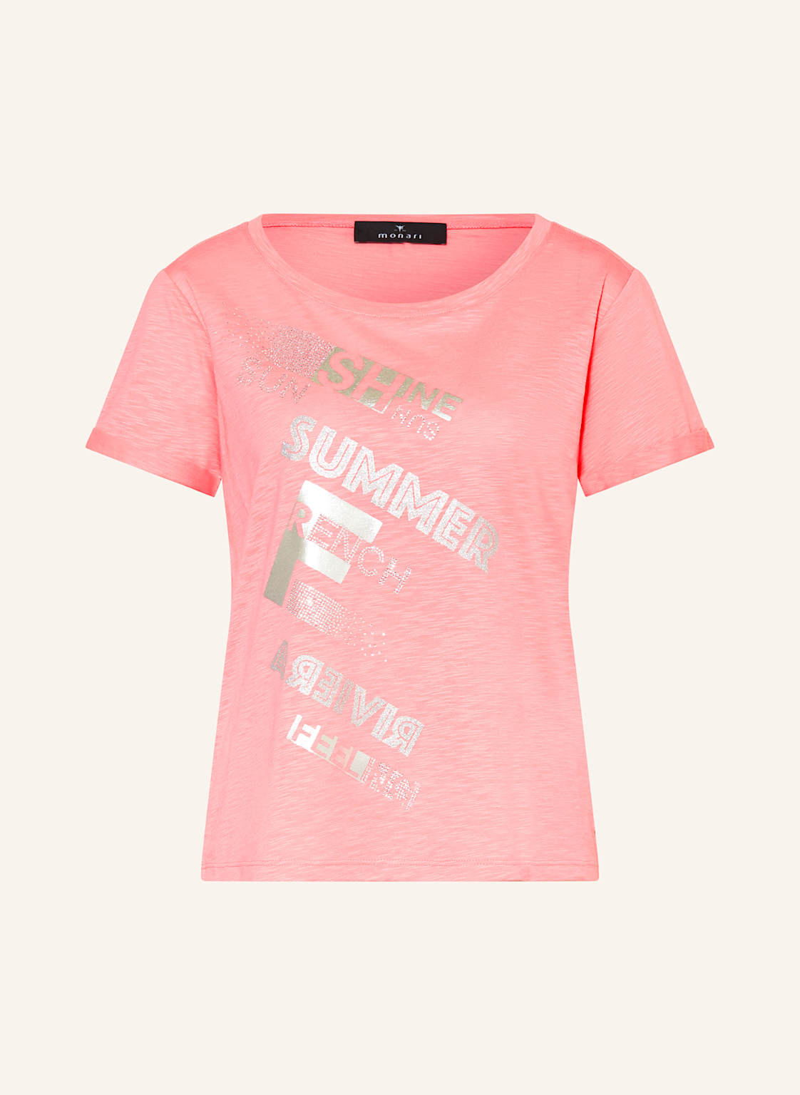 Monari T-Shirt Mit Schmucksteinen pink von monari