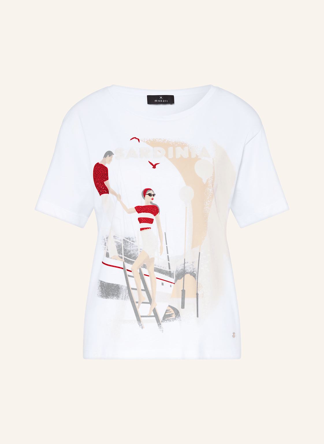 Monari T-Shirt Mit Schmucksteinen weiss Monari T-Shirt Mit Schmucksteinen weiss von monari