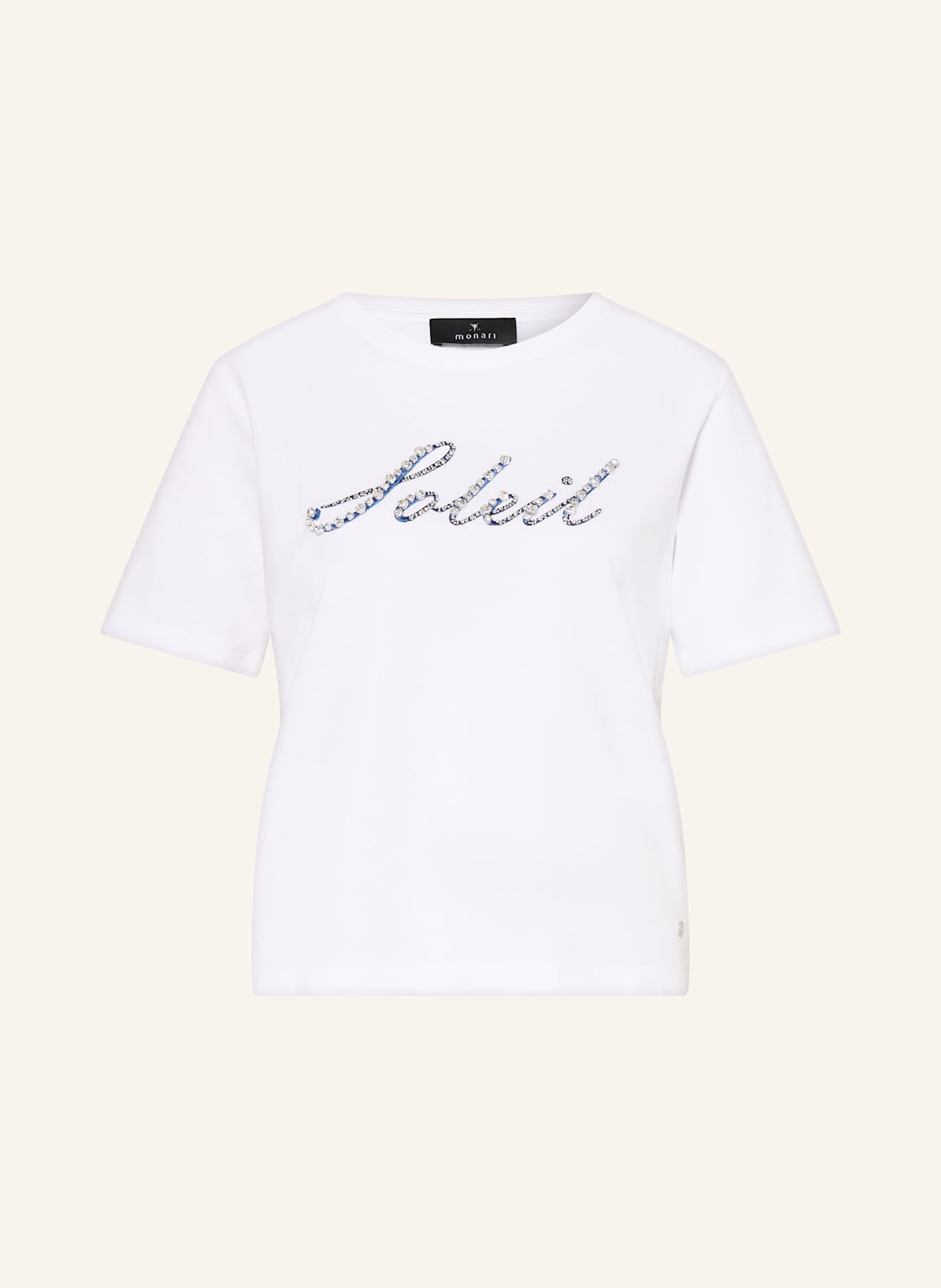 Monari T-Shirt Mit Schmucksteinen weiss Monari T-Shirt Mit Schmucksteinen weiss von monari