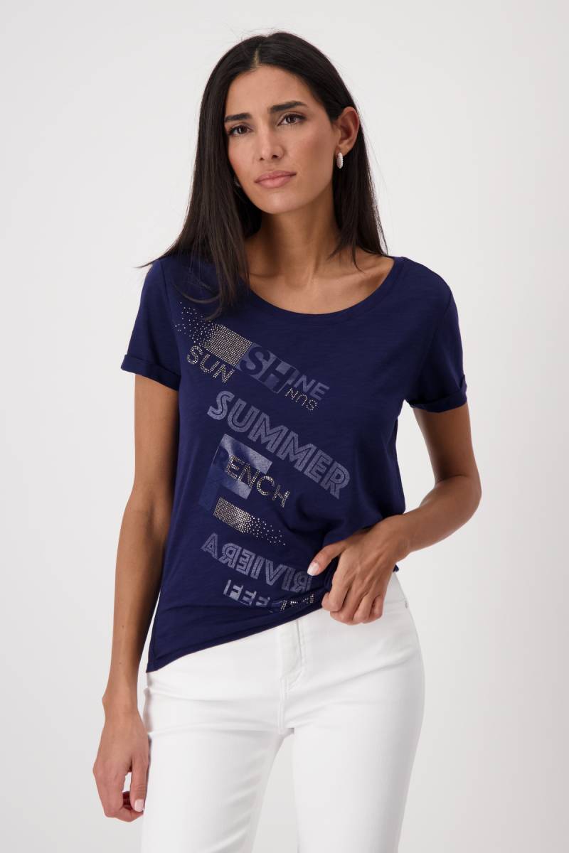 Monari T-Shirt »Shirt Basic Schmuckschrift«, Mit Rundhalsausschnitt von monari