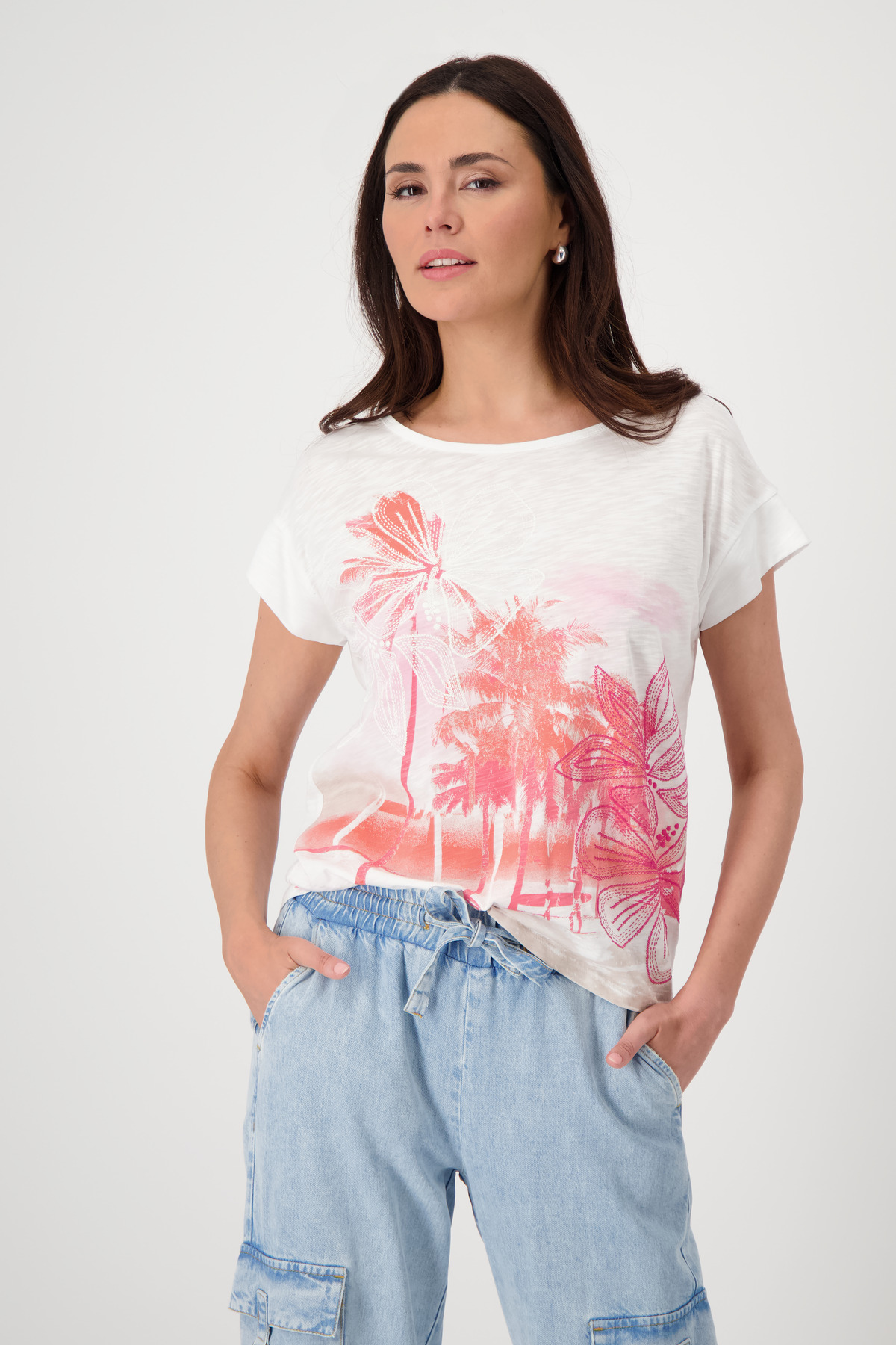 Monari T-Shirt »Shirt Palmendruck«, Mit Rundhalsausschnitt von monari