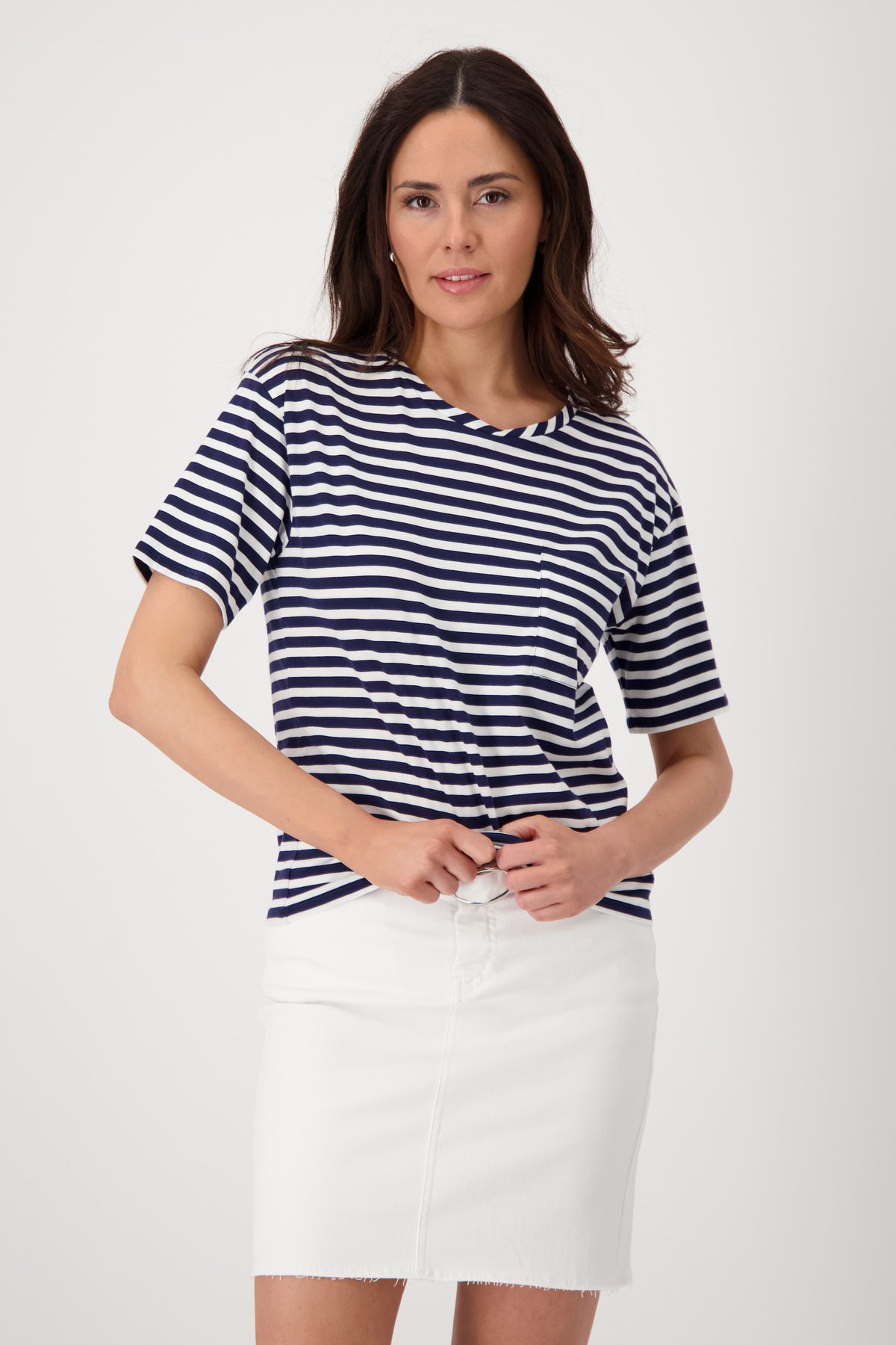 Monari T-Shirt »Shirt Pima Ringel«, Mit Rundhalsausschnitt Monari T-Shirt »Shirt Pima Ringel«, Mit Rundhalsausschnitt von monari