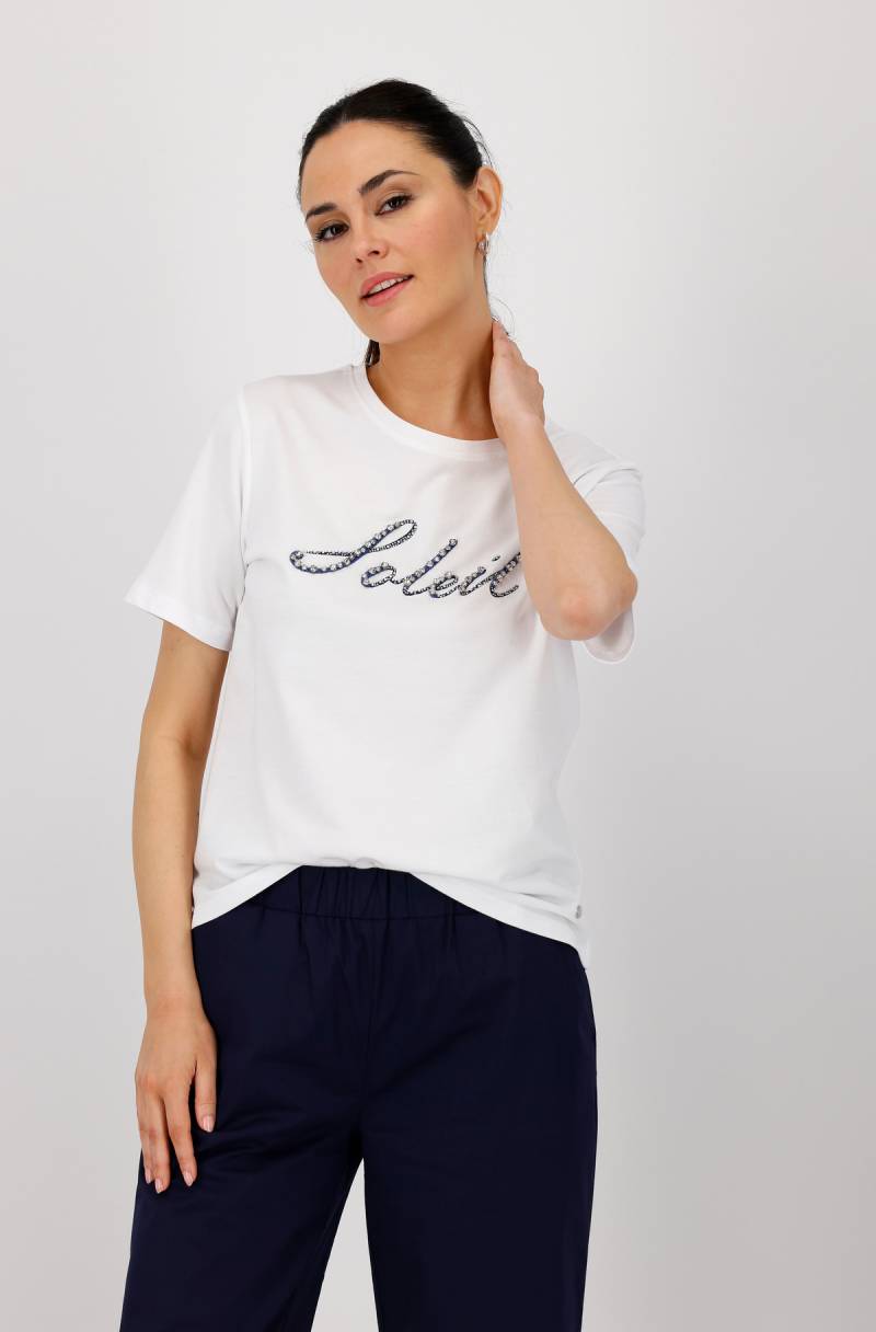Monari T-Shirt »Shirt Schmuckschrift«, Mit Rundhalsausschnitt von monari