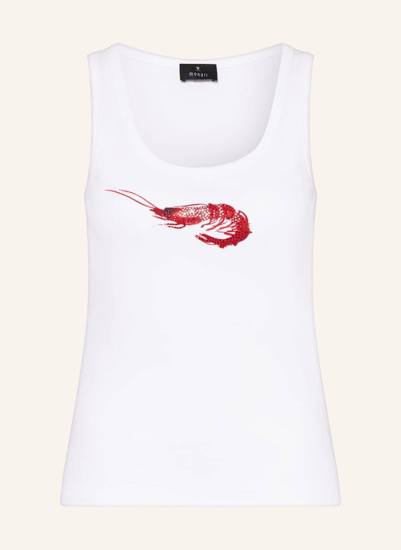 Monari Tanktop Mit Schmucksteinen weiss von monari